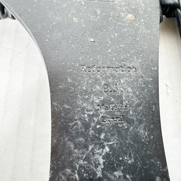 Reformation Sandals Womens Size 9.5 Black Marcella Ruched Slide Square Toe‎ - Picture 7 of 8